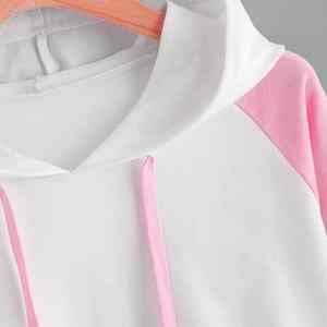 Sweat à capuche court personnalisé pour femme avec motif sur le devant, 100 % coton molletonné, séchage rapide et anti-boulochage, vêtement décontracté d'hiver - Product Image 4