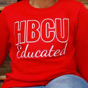 HBCU Delta Educado Chenille Sudadera de cuello redondo Premium Fleece Sorority Apparel Greek DST Red Pride Winter Top - Product Image 5