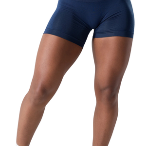 Shorts Deportivos de Cintura Alta sin Costuras Azul Marino para Mujer, Leggings de Compresión Elásticos para Entrenamiento, Ropa Deportiva a Prueba de Sentadillas - Product Image 6