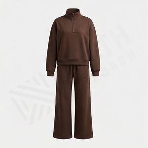 Fournisseur en gros de survêtements de sport, ensemble personnalisé avec logo, demi-zip, streetwear, vêtements de sport respirants, costume uni, vêtements de sport pour la salle de sport - Product Image 1
