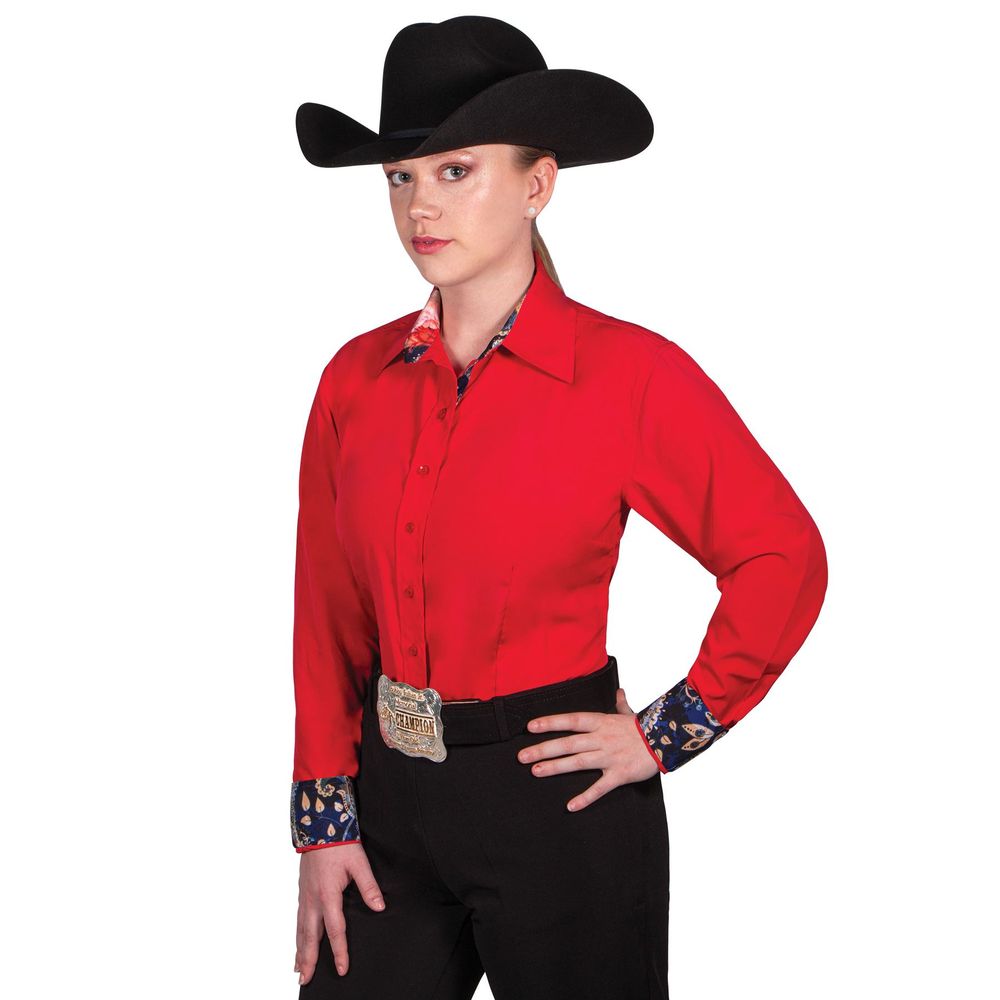 Chemise Vintage Cowgirl – Rodeo Western Wear – Taille L – Rouge – Occasion