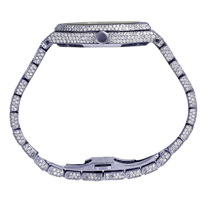 Montre de luxe au design moderne, sertie de moissanite, en acier inoxydable, tendance, 20 mm, quartz - Product Image 4