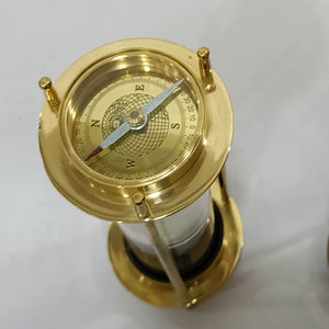 Brass <b>Sand</b> Timer Hourglass With Compass Base Hanging Decorative Send Timer Set of 2 <b>Sand</b> Timer - Product Image 1