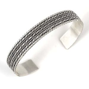 Handmade 925 Sterling <b>Silver</b> 3-Compartment Filigree <b>Bracelet</b> Fine Chain & Link Jewelry - Product Image 1