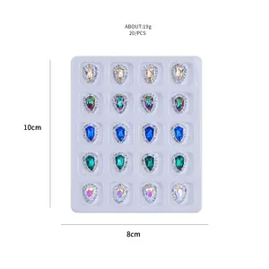 Nail Jewelry Art Crystal Box Diamond Crystal 20pcs/set Diamond Nail Art 12 Design Butterfly Colorful Shaped Nail Rhinestone