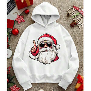 เสื้อฮู้ดกันหนาวลายซานต้าคริสต์มาสสำหรับผู้หญิง ผ้าฝ้าย 100%  โลโก้แบบกำหนดเอง ผลิตจากผ้าฟลีซ ผลิตในประเทศปากีสถาน - Product Image 1