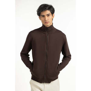 Cardigan en cachemire de qualité supérieure, décontracté, à fermeture éclair, coupe classique, pour l'hiver et le printemps, motif imprimé MN-SWT-WS25-016B ODM - Product Image 1