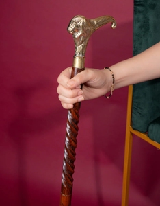 ด้ามจับทองเหลืองรูปสิงโตวินเทจไม้เท้าสำหรับเดินสีน้ำตาลและพับได้สไตล์วิคตอเรียของขวัญที่เหมาะอย่างยิ่งสำหรับผู้ชายไม้เท้าทำด้วยมือ - Product Image 3