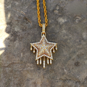 Pendentif en moissanite glacé effet goutte d'eau, couleur D VVS, argent 925 plaqué or, bijoux hip-hop de luxe, micro-pavé, fabrication sur mesure, vente en gros - Product Image 1