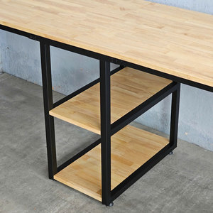 BD68063 240x60x75cm Two-Person Minimalist Modern Office <b>Desk</b> with <b>Shelf</b> Traditional Melamine Wood Style Work <b>Desks</b> - Product Image 4