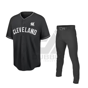 Uniforme de baseball personnalisé pour hommes avec nom d'équipe, 100 % polyester, imprimé par transfert thermique, motif 3D, logo avant, vente en gros OEM - Product Image 1