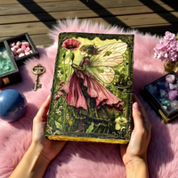 Journal en cuir de fée imprimé Grimoire fait à la main livre des ombres avec serrure journal intime de sorcellerie mystique