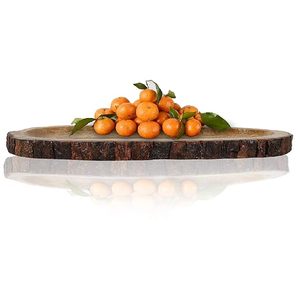 Plato de corteza de servicio de madera hecho a mano arbolado para servir aperitivos pasteles bandeja de servidor forma ovalada - Product Image 1