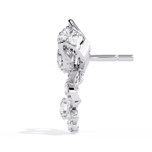 Pendientes de Botón con Forma de Lazo, Pendientes de Diamantes Solitarios para Boda, Diseño Artístico Exclusivo, Diamantes Cultivados en Laboratorio, Oro Sólido de 14K, Regalo de San Valentín - Product Image 4