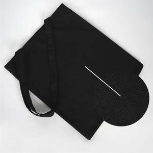 Bolsa de Tela Negra de Algodón con Asas, Ecológica y Resistente, Tamaño Mediano 14x16 (35x40 cm), para Publicidad o Uso en la Playa, Bolsa sin Estampado - Product Image 4