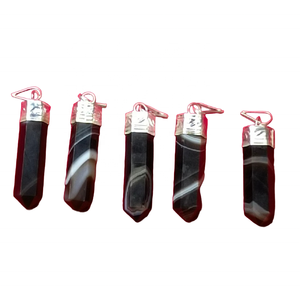 Meilleure vente collier pendentif améthyste pierre précieuse crayon agate de Salomon pendentif en cristal à la demande pour exportation de cadeaux de l'Inde - Product Image 1