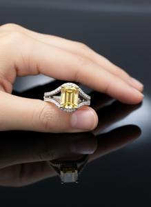 Bague de fiançailles et de mariage en argent sterling 925 avec pierre de quartz miel jaune naturel, tendance, diamant CZ, symbole religieux chrétien - Product Image 5