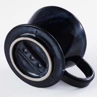 Ensemble de cafetière à filtre en céramique japonaise Mino Ware Minoyaki Toki de la préfecture de Gifu, bleu marine foncé