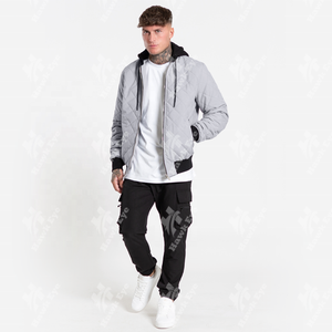 Chaqueta de bombardero de béisbol bordada de satén personalizada para hombre, las chaquetas de satén de alta calidad más vendidas, poliéster informal - Product Image 3