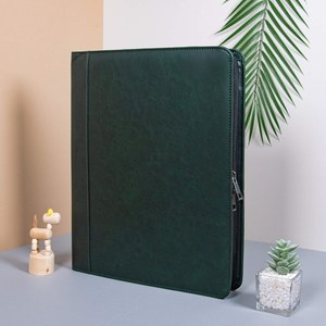 Portefeuille de certificat en cuir personnalisé avec classeur Sac portefeuille en cuir avec tirette en cuir véritable A4 LPF-0540 - Product Image 5