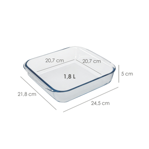 Square Glass Oven Dish, 1.8 Liters, 20.7 x 20.7 cm - Product Image 2