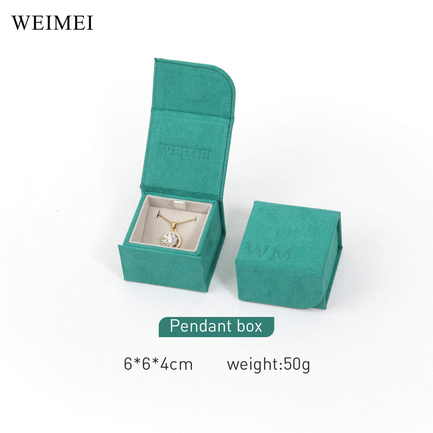 Pendentif boîte vert