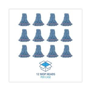 Cabezal de Mopa Húmeda Grande Azul Super Loop de 1 Pulgada Boardwalk (12/Caja) de Fibra de Algodón Sintético con Mango de Limpieza para Uso en Suelos - Product Image 4