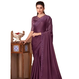 New Latest Soft Glass Silk Fancy <b>Fabric</b> Heavy Saree With Blouse Pieces - Product Image 1