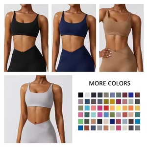 Vêtements de sport pour femmes 2 pièces Yoga ensemble sans manches grande taille taille haute Spandex/Nylon antistatique avant Logo ceinture élastique - Product Image 6