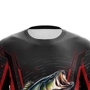 Jersey de pesca de manga larga ligero de alta calidad para hombres, diseño impreso personalizado, sublimación de invierno sólida transpirable personalizada - Product Image 5
