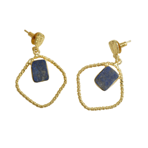 Boucles d'oreilles pendantes en laiton naturel, cristal de guérison authentique de qualité supérieure, finition plaquée or 18 carats, pièce tendance et audacieuse, qualité d'exportation en gros - Product Image 4