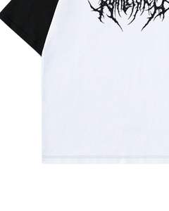 Custom Unisex <b>Black</b> White Raglan Graphic TShirt Gothic Logo Print Short Sleeve Cotton Casual Streetwear Oversized Fit <b>Summer</b> <b>Top</b> - Product Image 5