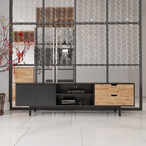 Contemporary KTV68042 TV Stand for Modern Living Room 180x40x50cm Wood with Iron <b>Legs</b> <b>Foldable</b> Farmhouse TV <b>Table</b> - Product Image 3