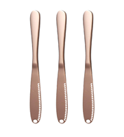 Couteau à beurre en acier inoxydable spatule à confiture manche PVD couteau à beurre de table à dîner prix de gros