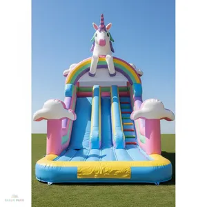 <b>Large</b> Outdoor Inflatable Unicorn Themed <b>Slide</b> for Kids - Product Image 1