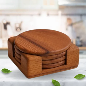 Sous-verre en bois personnalisé - Style campagnard, réutilisable, écologique, vaisselle décorative pour la maison, l'hôtel, le restaurant, les mariages et les fêtes - Product Image 6