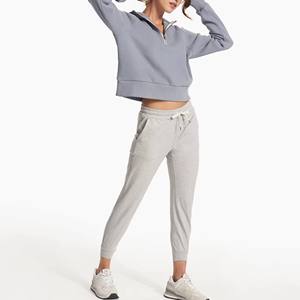 เสื้อกันหนาวมีฮู้ดผ้าขนแกะมีฮู้ดแบบลำลองของผู้หญิงเสื้อสวมหัวแบบตัดปักโลโก้ด้านหน้าซักได้สำหรับฤดูใบไม้ร่วง - Product Image 6