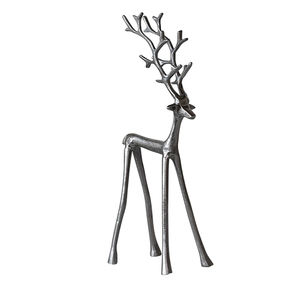 Estatuilla de ciervo de latón, modelo de adorno, estatua de Animal salvaje Retro, decoración de Mesa para el hogar, adorno de Metal sólido, Mini escultura de ciervo - Product Image 4