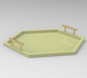 Hot Vantage Fancy Bandeja de metal para servir con bola de cristal en la esquina superior con acabado dorado para el hogar y la cocina Bandeja para servir - Product Image 5