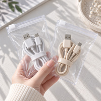 En stock, sac à fermeture éclair en PVC réutilisable, pochette transparente à fermeture éclair en PVC pour câble USB, chargeur, écouteurs, bijoux, emballage cosmétique