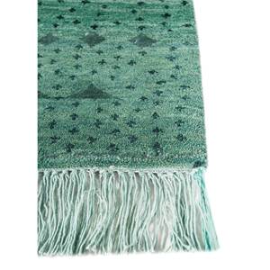 Tapis Manchaha vert en laine et soie de bambou noué à la main, grand rectangle à motif géométrique pour la décoration de la maison et du salon, pour adolescents - Les-2589 - Product Image 4