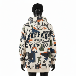 Sudadera con capucha de lana de algodón Premium 350GSM para mujer, Jersey cálido con estampado abstracto y logotipo personalizado, sudaderas básicas para mujer - Product Image 2