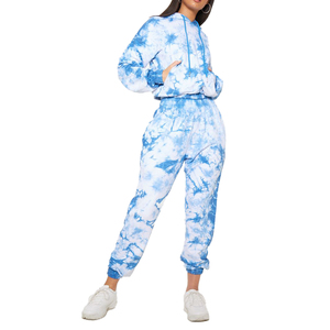 New SeSports Tie Dye Tracksuits for Women Tracksuit Winter Cotton Unisex OEM Customized Tie Dye Acid Wash Sportswear <b>Sets</b> - Product Image 2