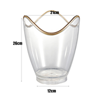 Seau à glace en plastique de haute qualité finition chromée incassable pour bière bar à vin KTV fête à la maison