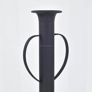 Jarrón de hierro para Decoración de mesa de cuello alto, florero alto con acabado texturizado de Metal, lata para sala de estar, comedor, Decoración de cocina - Product Image 4