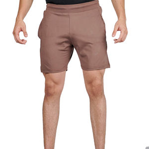Shorts de sport pour hommes personnalisés de haute qualité, 100% coton, séchage rapide, respirant, pour l'entraînement estival, vente en gros, motif uni décontracté - Product Image 1