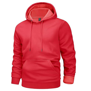 Sweat-shirt et sweat à capuche pour homme avec fermeture éclair, motif uni, tissu tricoté, col à capuche, logo personnalisé et couleur unie - Product Image 6