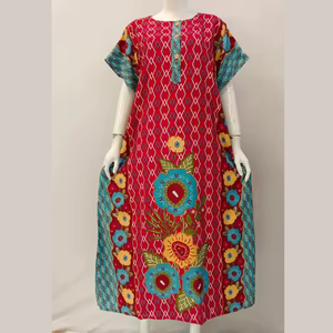 Camisón informal de verano para mujer, hasta la rodilla, cintura elástica, cómodo para uso diario, talla jumbo - Product Image 1