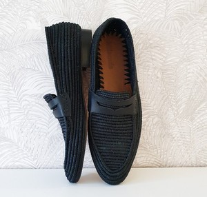 Raffia รองเท้าผู้ชายรองเท้าโลฟเฟอร์ผู้ชายรองเท้าแตะผู้ชายทำมือรองเท้าผู้ชายโมร็อกโกรองเท้าโลฟเฟอร์แรฟเฟอร์ระดับไฮเอนด์ผู้ชายสีดำ - Product Image 1