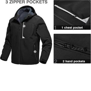 Veste Softshell Unisexe de Conception Personnalisée OEM Manteau Unique Imperméable Anti-Salissure Printemps Automne Décontracté Style Chaud à Capuche Hommes - Product Image 3